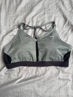 Nike Sage Green and Black Strappy Low-Impact Sports Bra